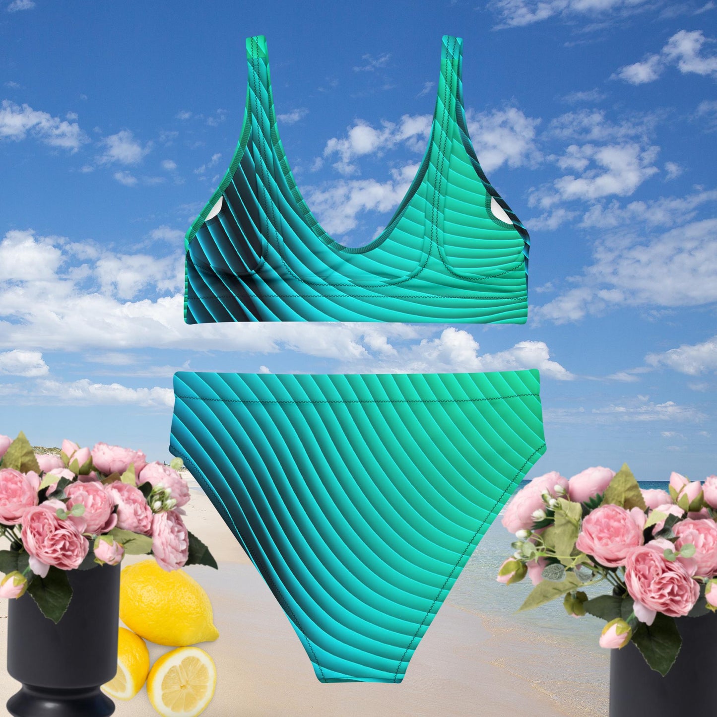 Recycled high-waisted bikini