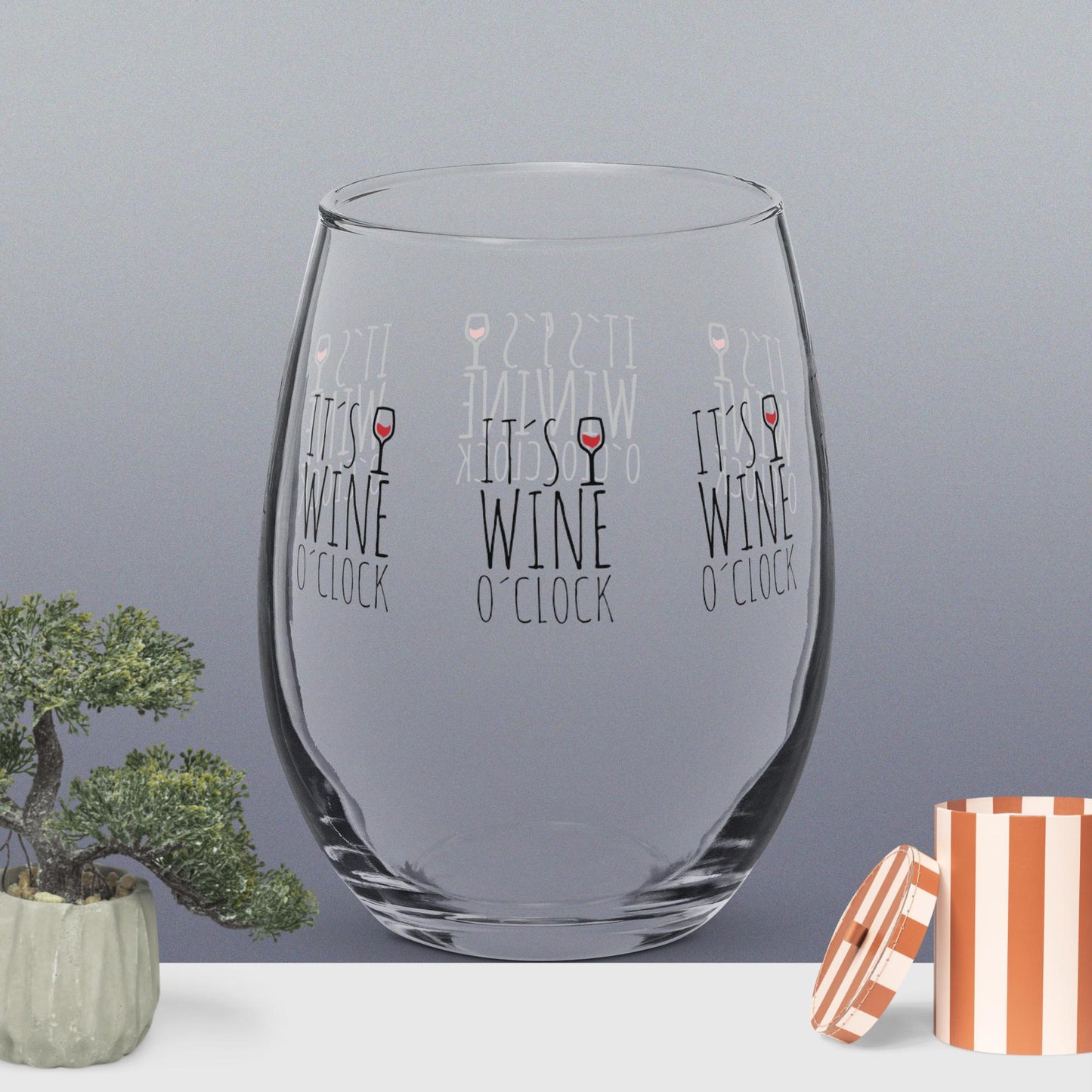 Stemless wine glass