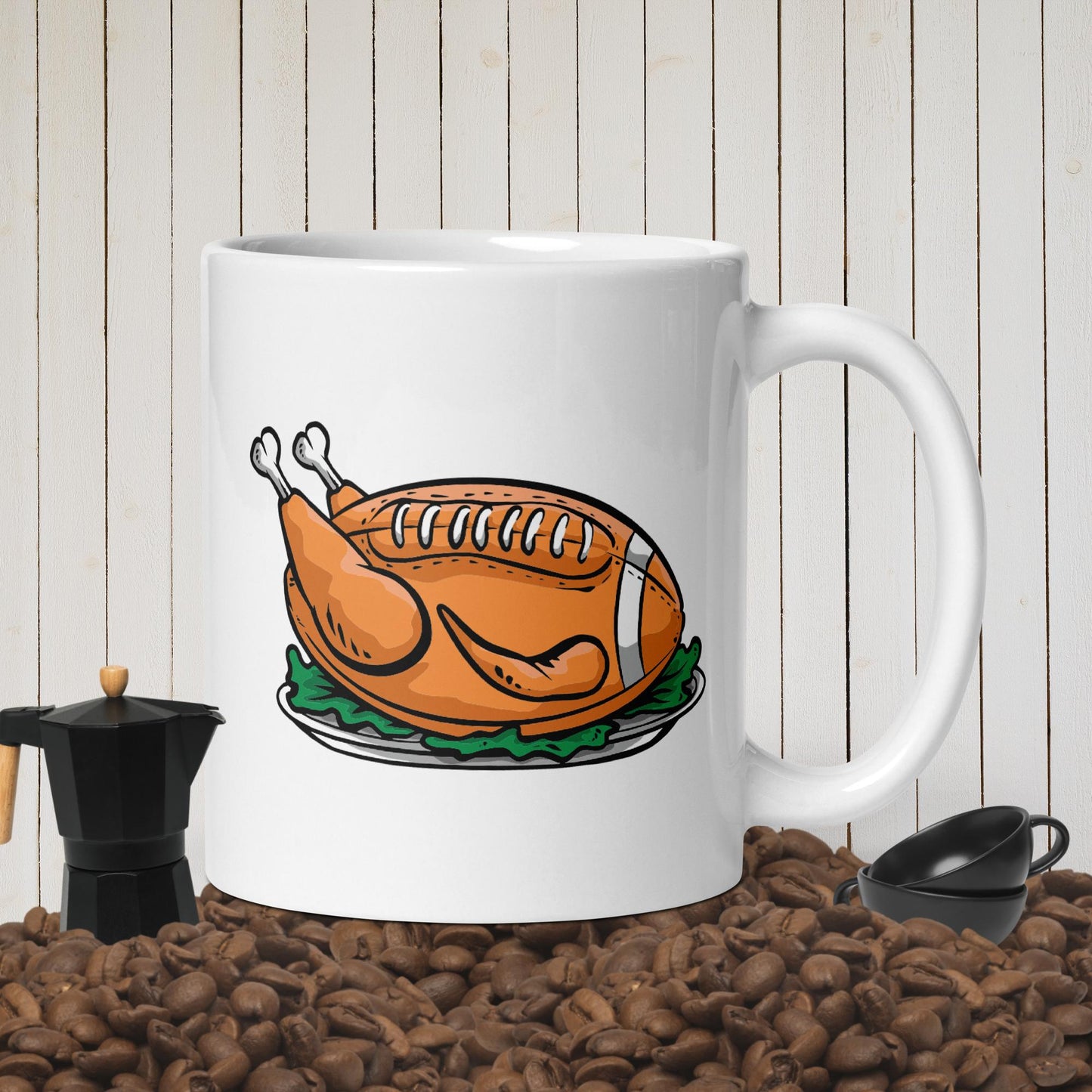 White glossy mug