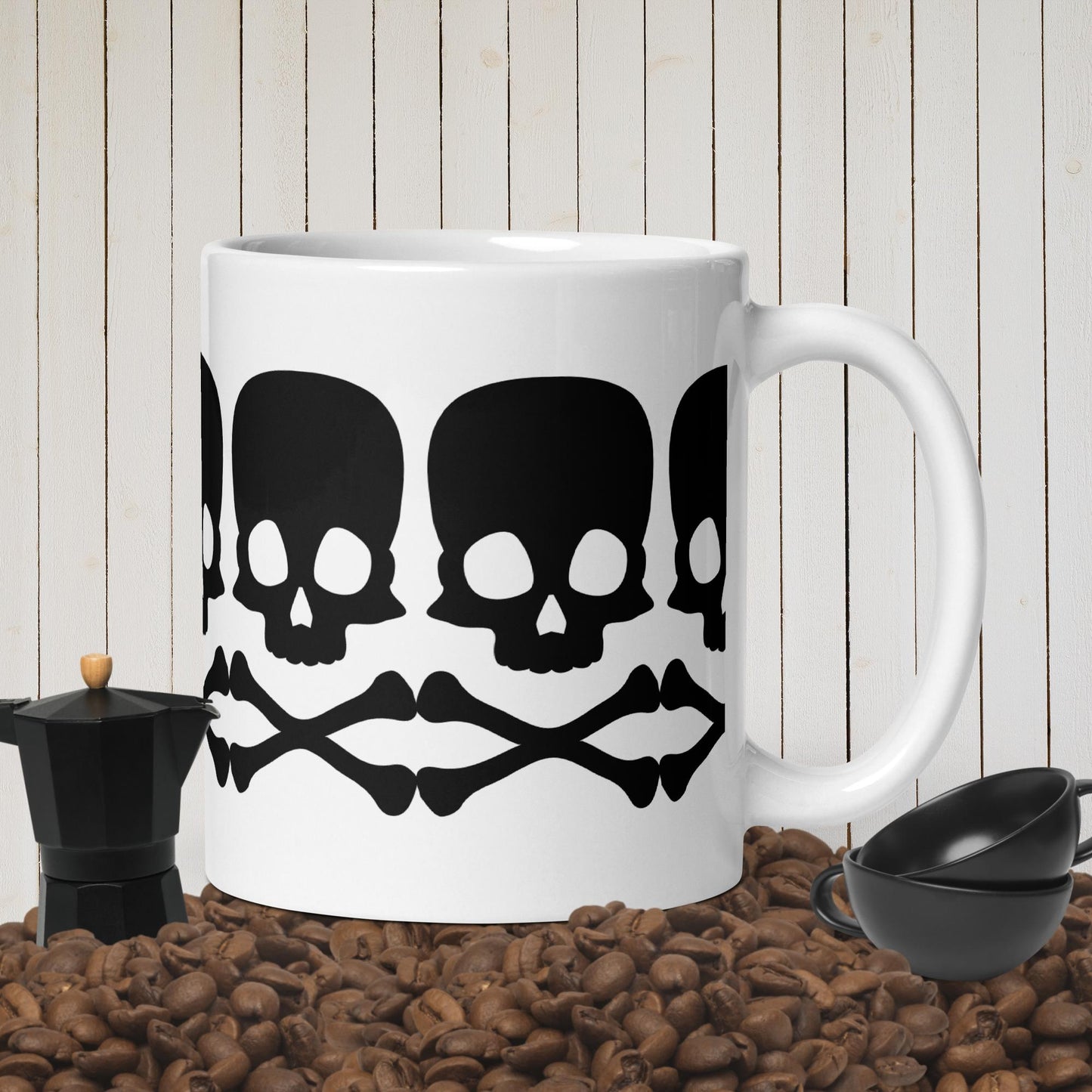 White glossy mug
