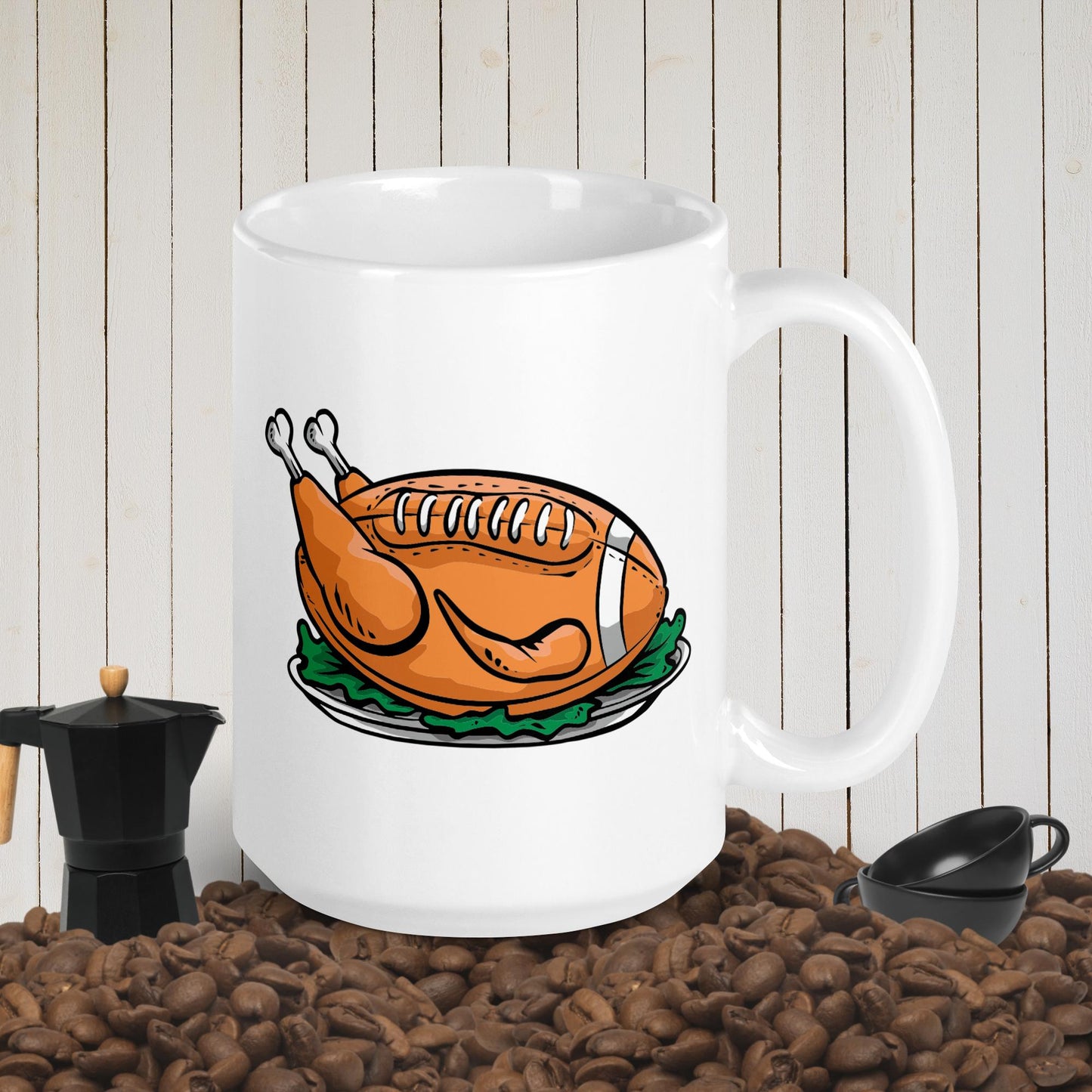 White glossy mug