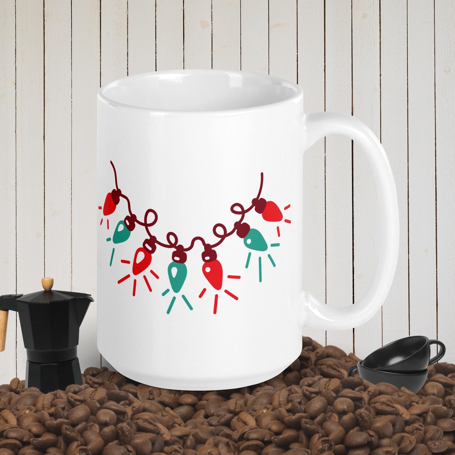 White glossy mug