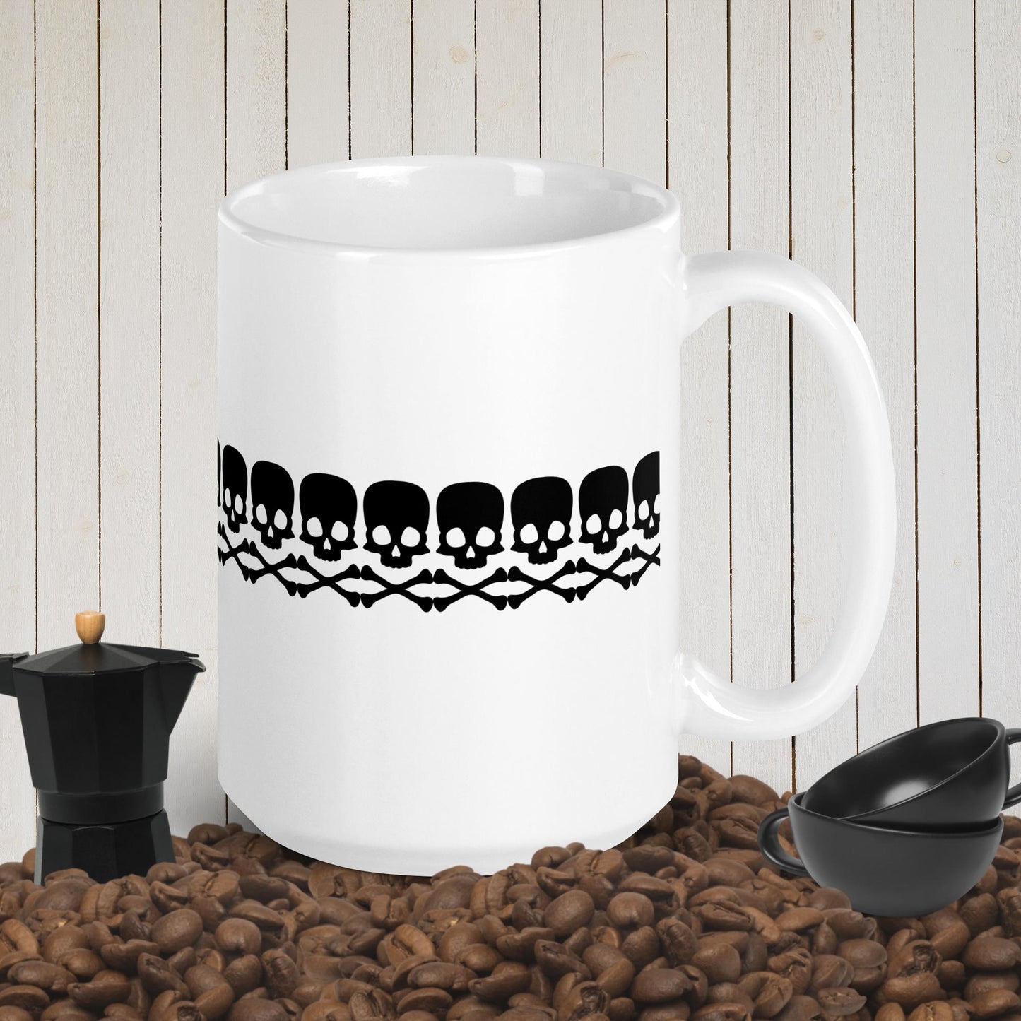 White glossy mug