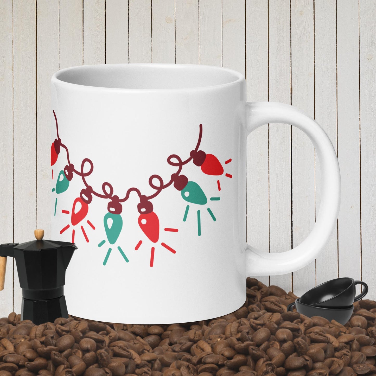 White glossy mug