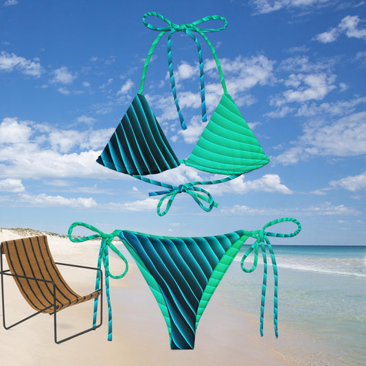 All-over print recycled string bikini